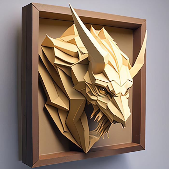 نموذج ثلاثي الأبعاد لآلة CNC ألعاب لعبة st Paper Beast Folded Edition